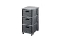 ROTHO Aufbewahrungsbox Country Rollcontainer 3 Schubladen Grau Rattan-Optik Bild 2
