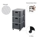 ROTHO Aufbewahrungsbox Country Rollcontainer 3 Schubladen Grau Rattan-Optik Bild 3