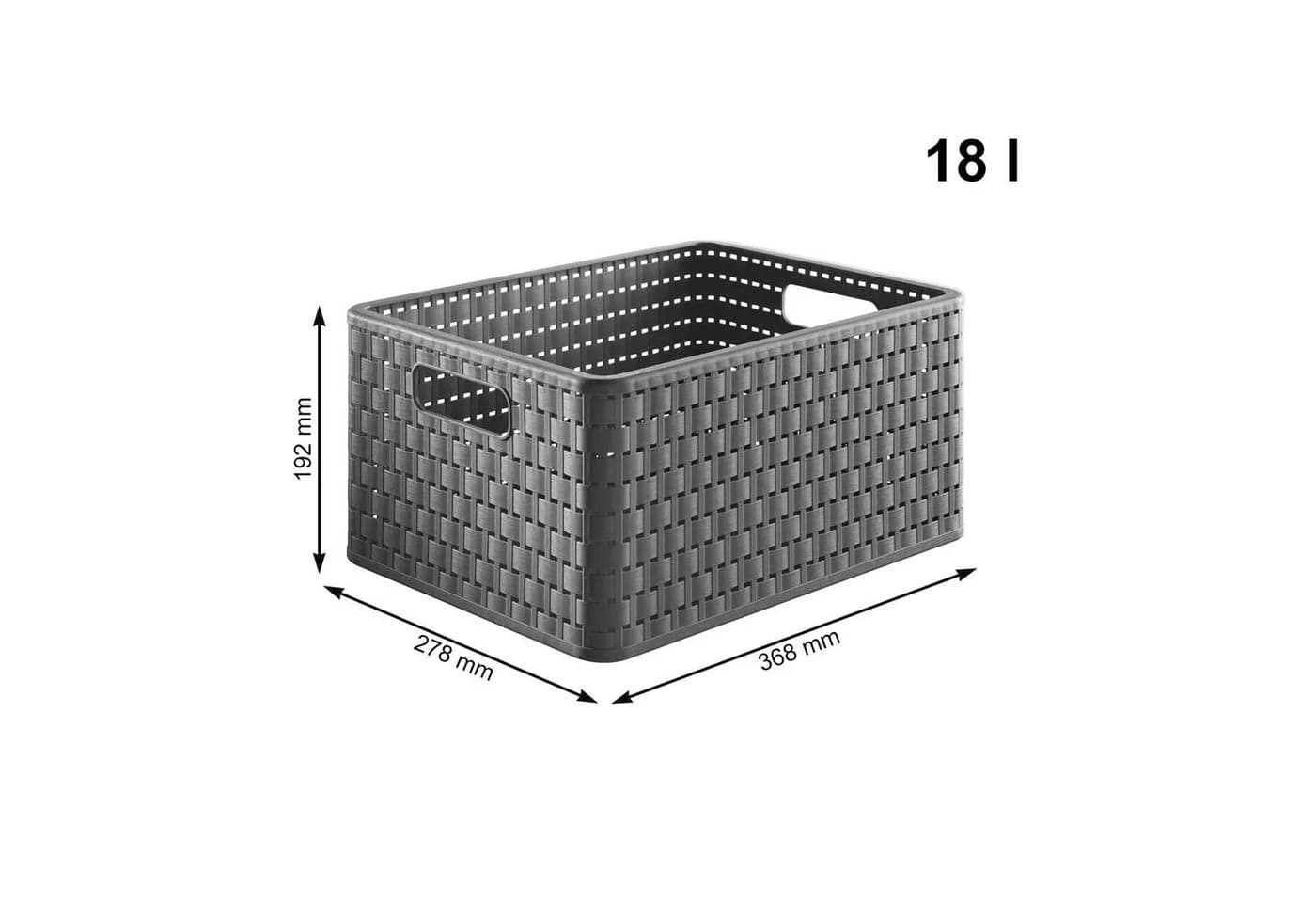ROTHO Aufbewahrungsbox Country Rollcontainer 3 Schubladen Grau Rattan-Optik - Bild 4