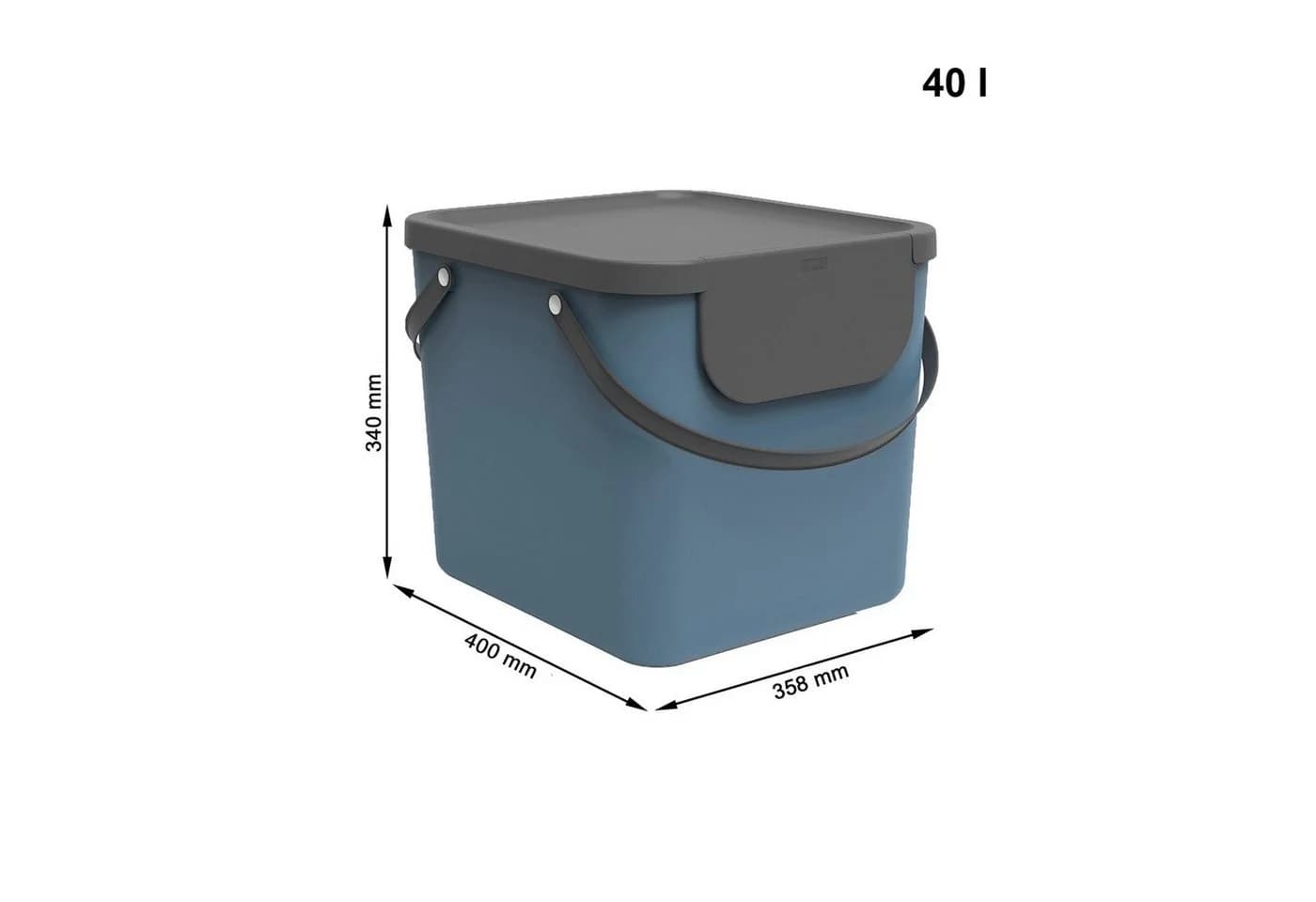 ROTHO Mülltrennsystem Albula 40 l blau mit Deckel - Bild 4