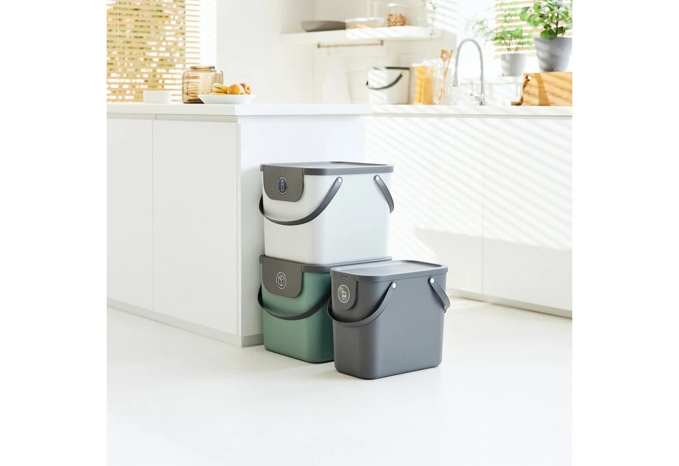 ROTHO Mülltrennsystem Albula 4er-Set 2x 25l + 2x 40l Kunststoff - Bild 3