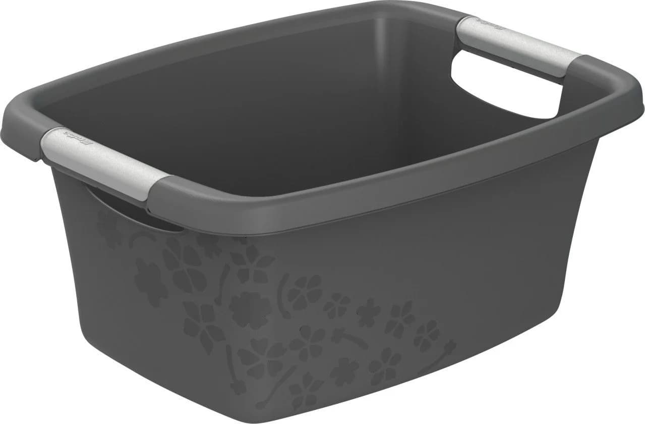 ROTHO Wäschewanne Flowers 12 L Anthrazit