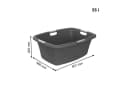 ROTHO Wäschekorb Flowers 50l Grau Kunststoff mit 4 Griffen Bild 3