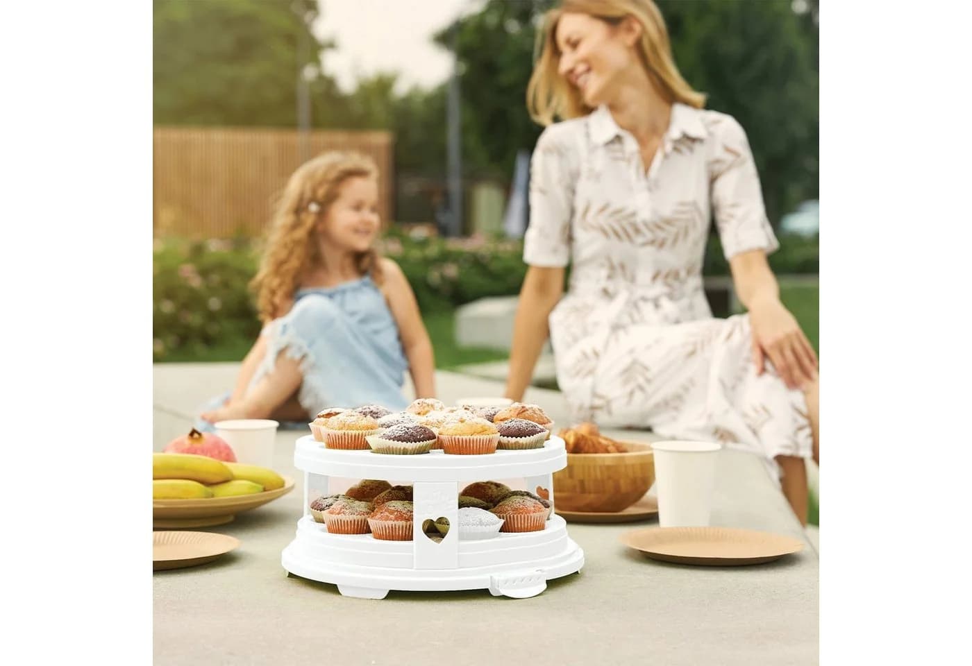 ROTHO Aufbewahrungssystem FRESH Tortenglocke hoch rosa mit Trays