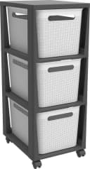 ROTHO Rollcontainer BRISEN 3x 16l Weiß mit Rollen Bild 3