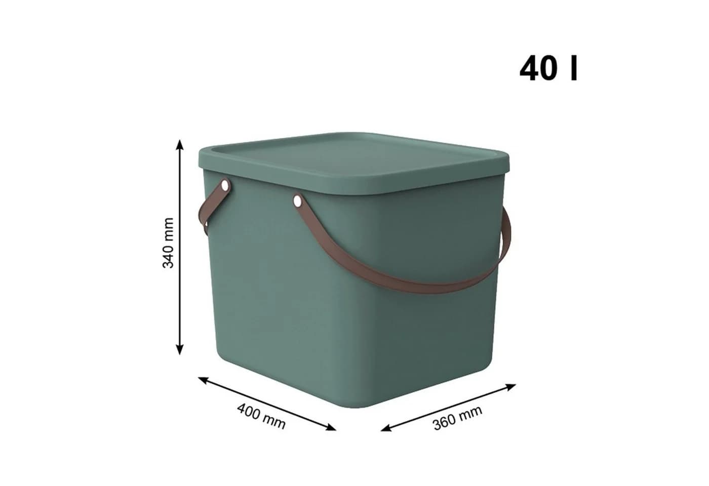 ROTHO Aufbewahrungsbox Albula 40l mit Deckel Grün - Bild 3