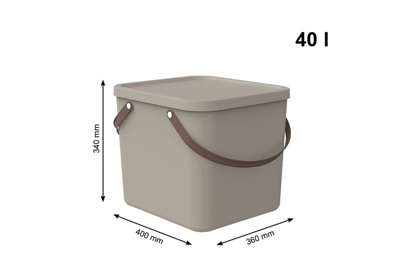 ROTHO Aufbewahrungsbox Albula 40l Braun mit Deckel - Bild 3