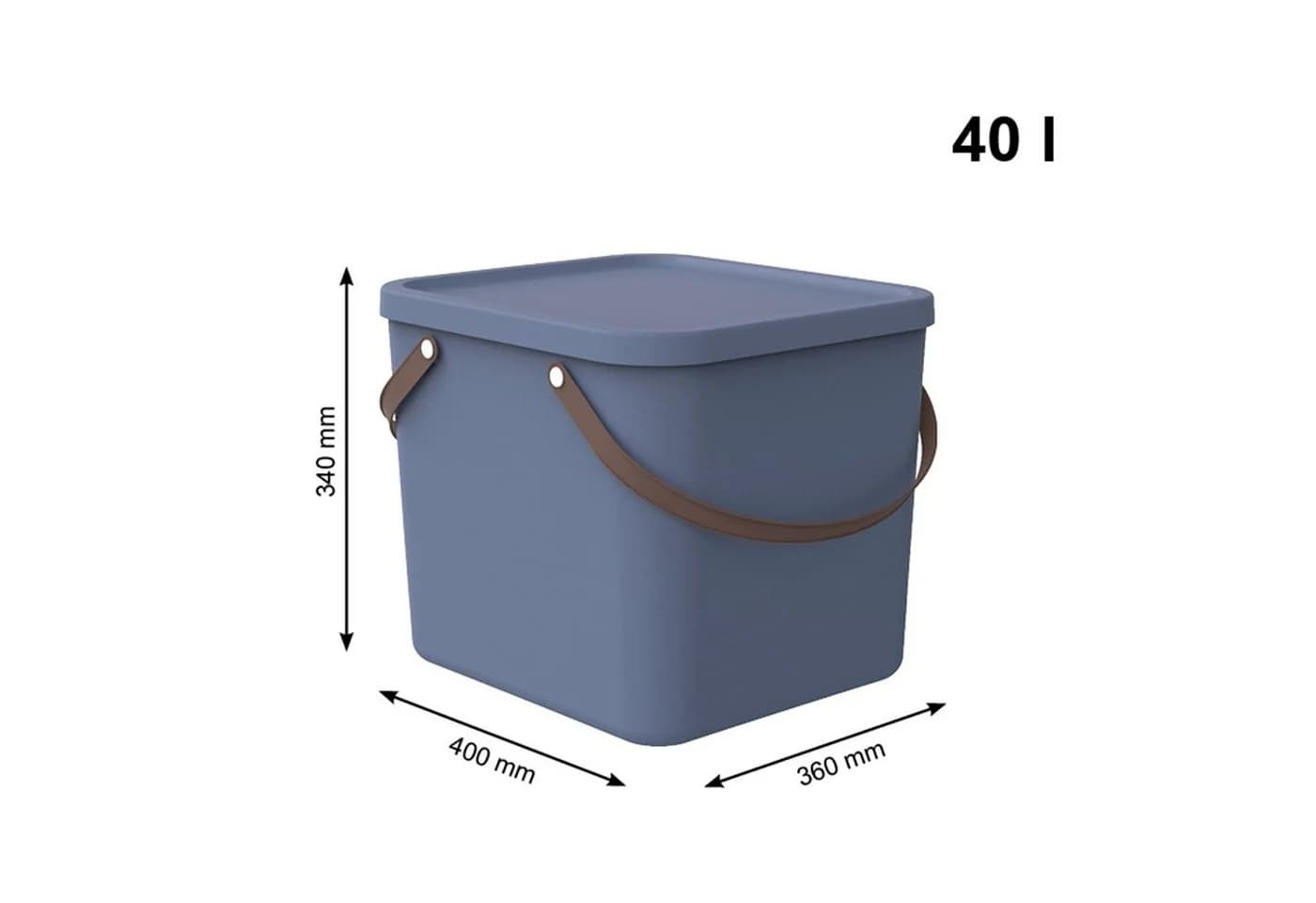 ROTHO Aufbewahrungsbox Albula 40l mit Deckel Blau Kunststoff - Bild 3