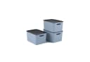 ROTHO Aufbewahrungsbox 3er-Set 16l mit Deckel Blau Bild 2