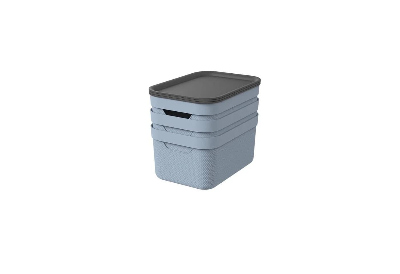 ROTHO Aufbewahrungsbox 3er-Set 16l mit Deckel Blau - Bild 5
