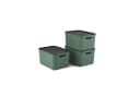 ROTHO Aufbewahrungsbox 3er-Set 16l mit Deckel Grün Kunststoff Bild 2