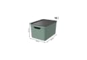 ROTHO Aufbewahrungsbox 3er-Set 16l mit Deckel Grün Kunststoff Bild 4