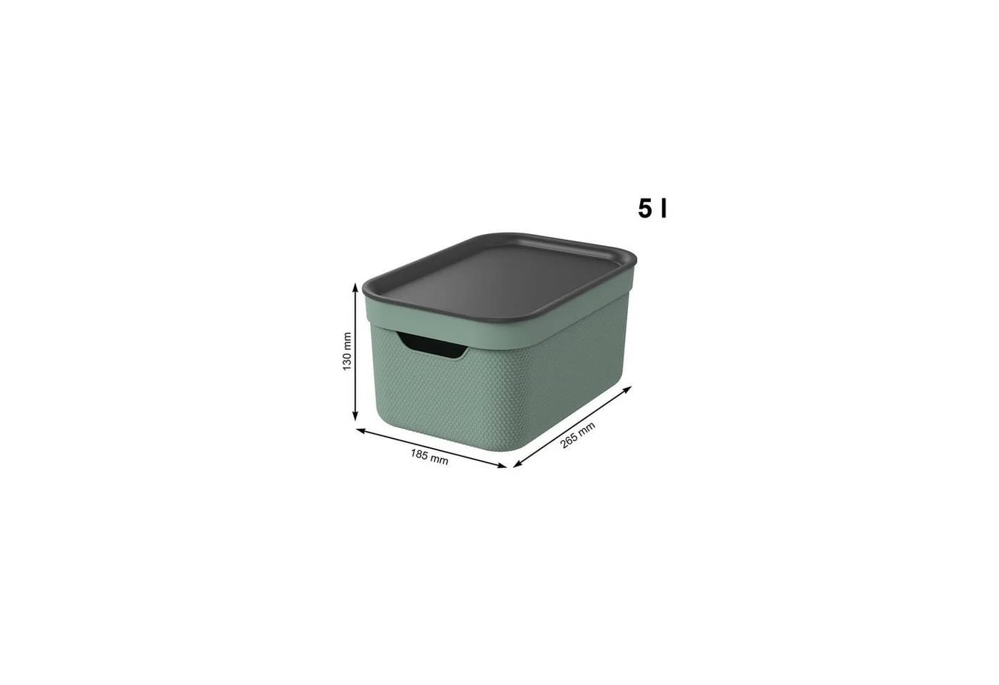 ROTHO Jive Aufbewahrungsbox 3er-Set Grün 5L Stapelbar - Bild 4
