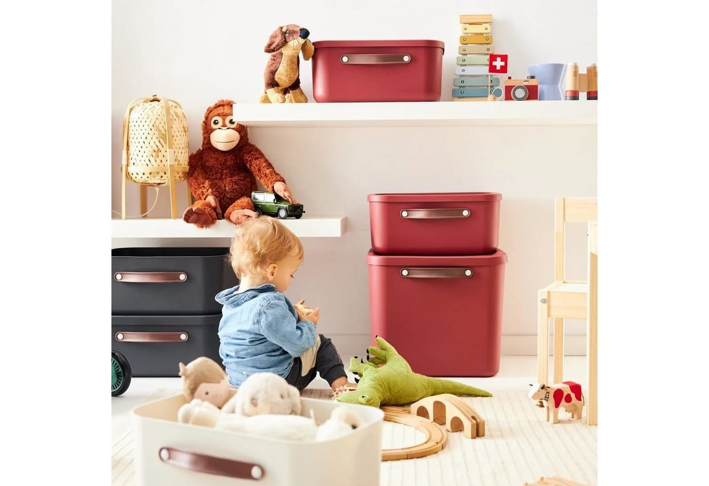 ROTHO Aufbewahrungsbox mit Deckel 25 l MALOJA Rot - Bild 5