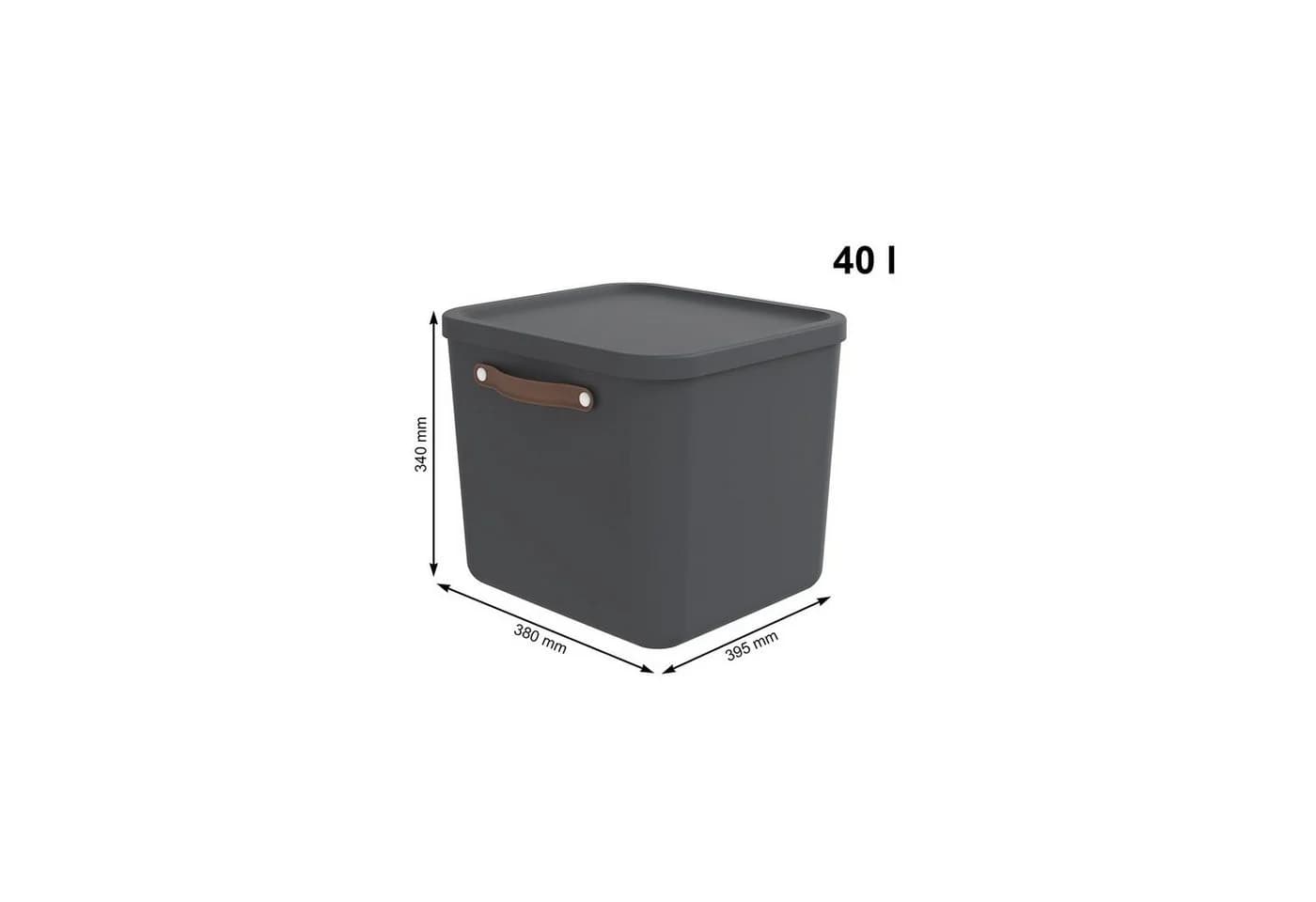 ROTHO Aufbewahrungsbox mit Deckel 40 l MALOJA Schwarz - Bild 4