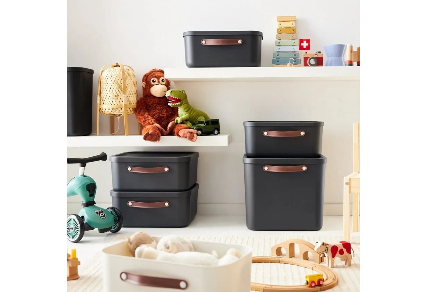 ROTHO Aufbewahrungsbox mit Deckel 40 l MALOJA Schwarz - Bild 5
