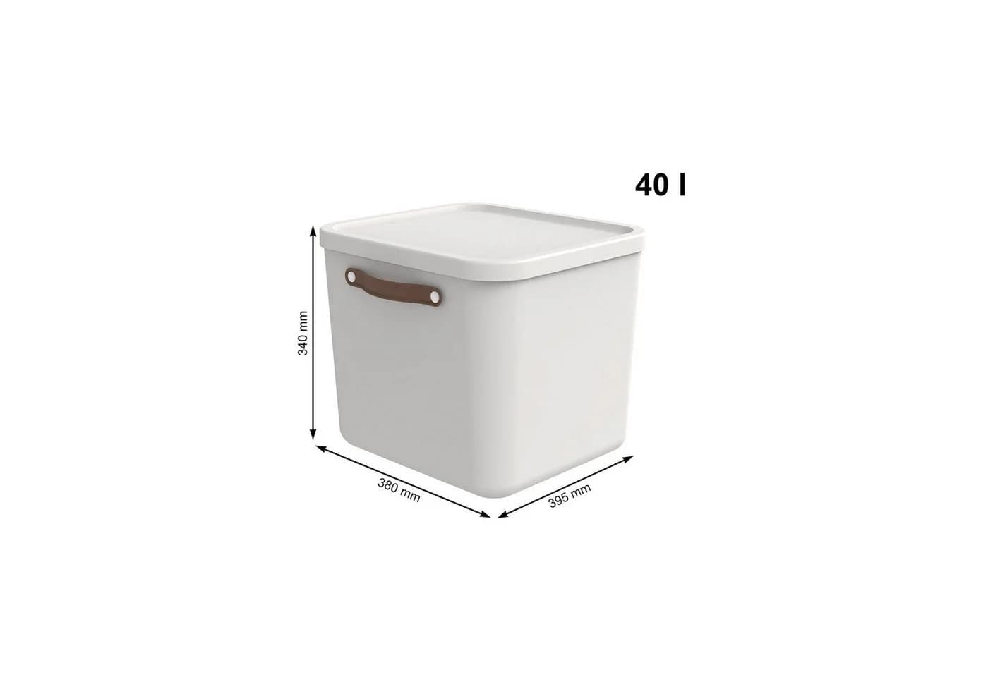 ROTHO Aufbewahrungsbox mit Deckel 40 l MALOJA Weiß - Bild 4