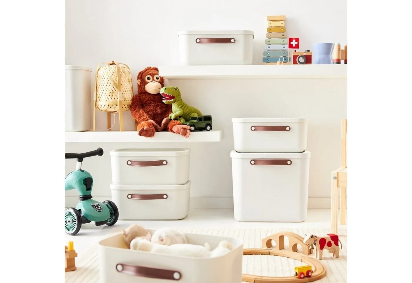 ROTHO Aufbewahrungsbox mit Deckel 40 l MALOJA Weiß - Bild 5