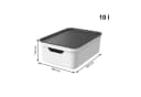 ROTHO Aufbewahrungsbox 3er Set JIVE 10L Weiß mit Deckel Bild 3