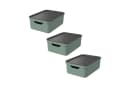 ROTHO Aufbewahrungsbox 3er Set JIVE 10L mit Deckel Grün Bild 2