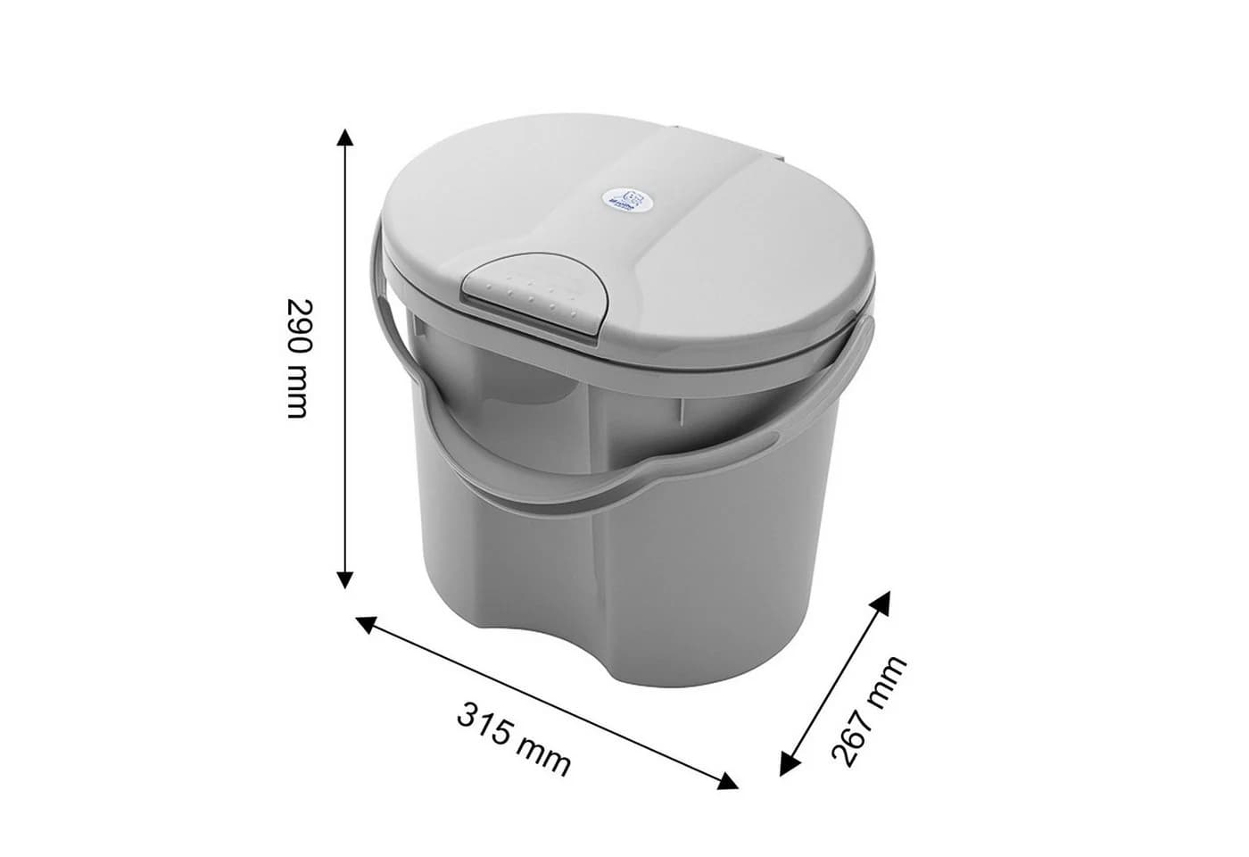 Rotho Babydesign Windeleimer Grau Geruchsdicht mit Tipp-Deckel - Bild 5