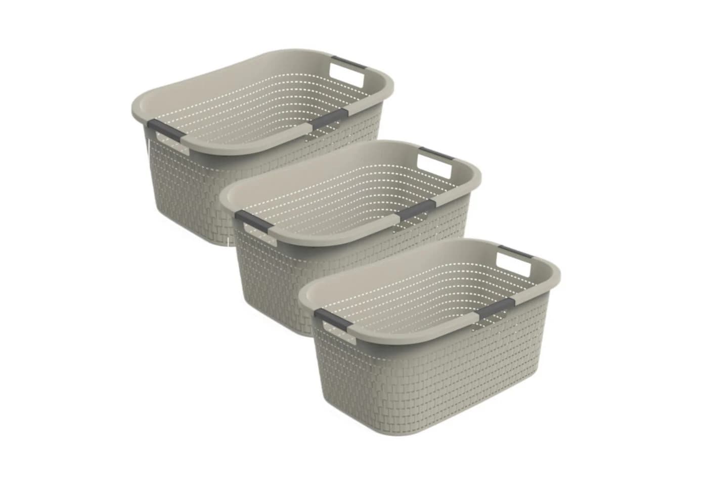 ROTHO Wäschekorb 3er-Set 40L COUNTRY mit Griffe - Bild 2