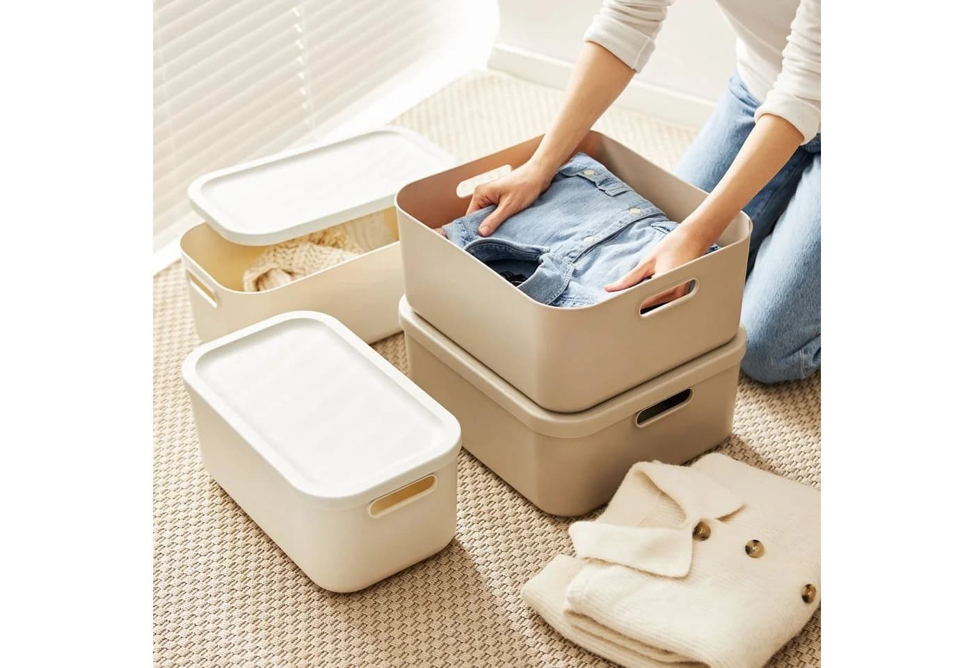 ROTHO Aufbewahrungsbox Albula Light 2er-Set 20l - Bild 4