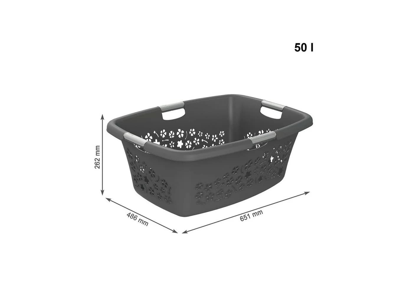 ROTHO Wäschekorb Flowers 3er-Set 50l Kunststoff PP BPA-frei - Bild 4