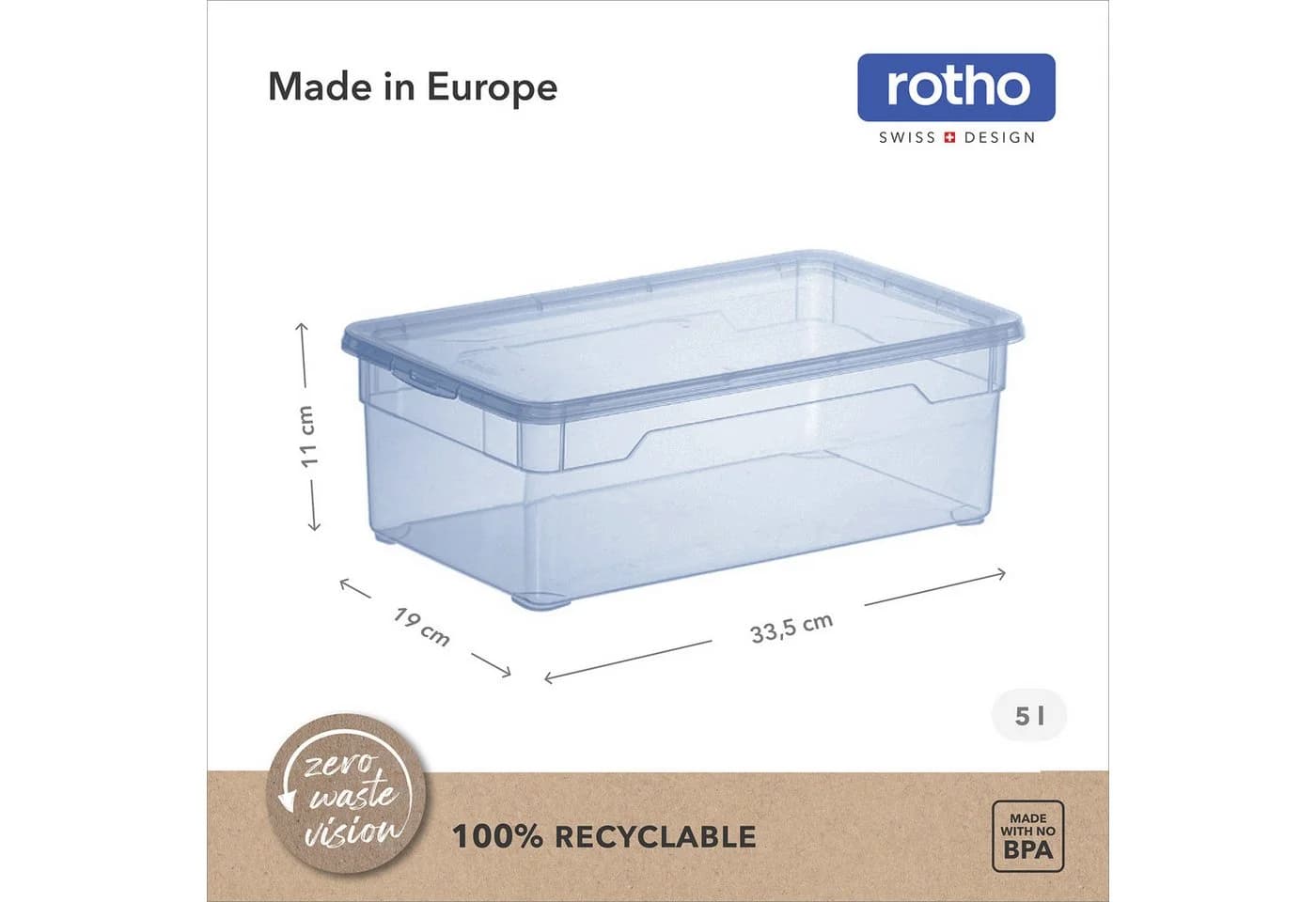 ROTHO Stapelbox 5L Set 6er transparent-blau - Bild 4