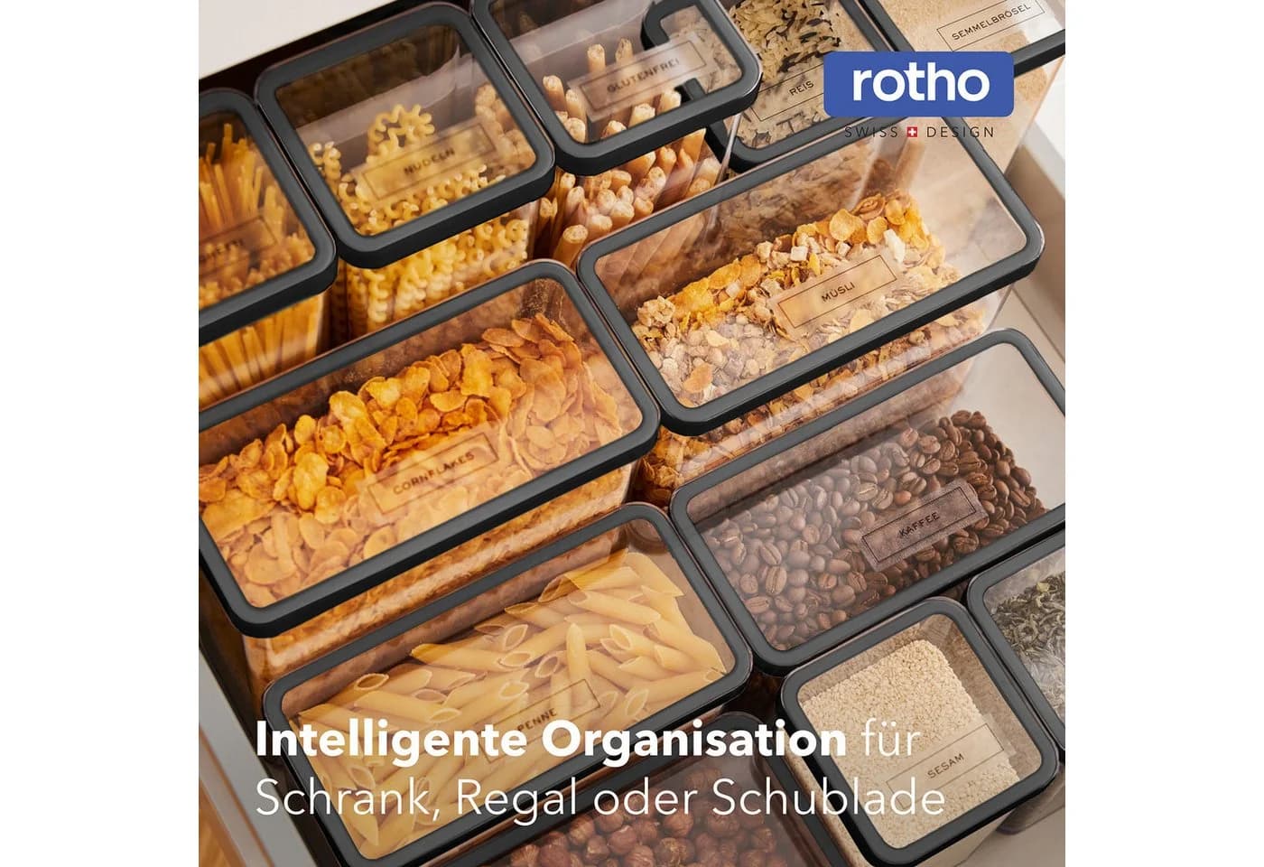 ROTHO Vorratsdosen-Set 12-teilig Transparent Luftdicht Stapelbar - Bild 3