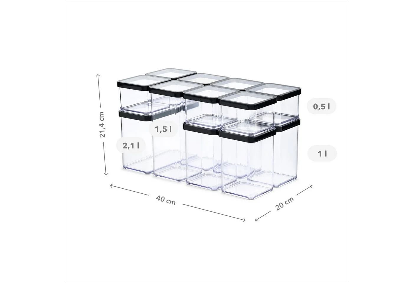 ROTHO Vorratsdosen-Set 12-teilig Transparent Luftdicht Stapelbar - Bild 5