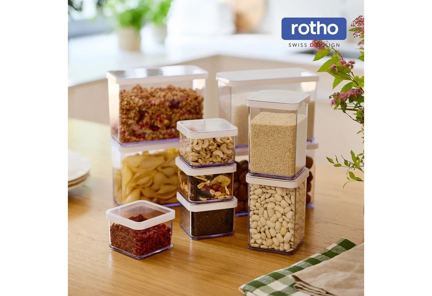 ROTHO LOFT Vorratsdosen-Set 24-tlg. Transparent Weiß Stapelbar - Bild 5