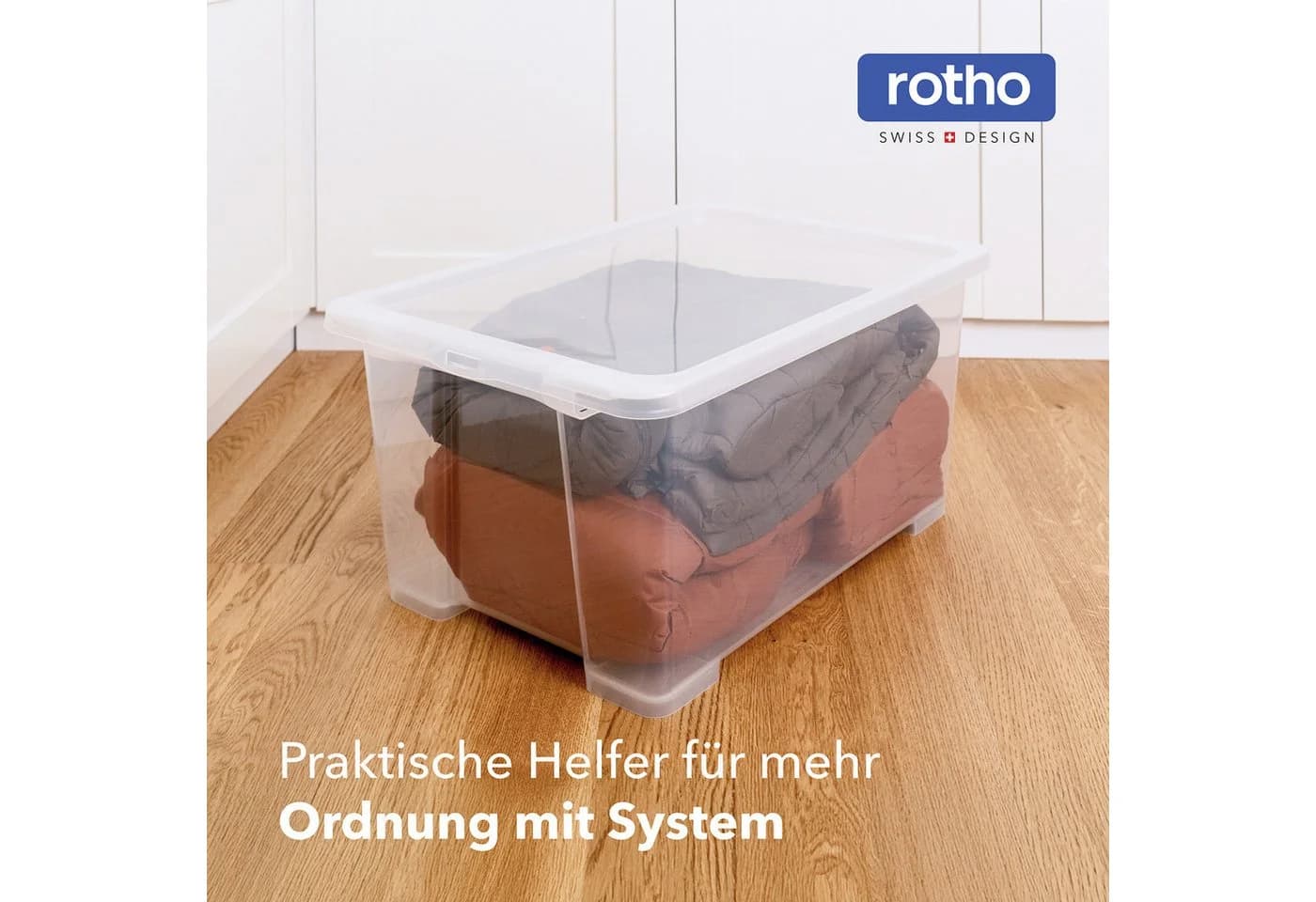 ROTHO Aufbewahrungsbox 4er-Set CORE BASIC 44L transparent stapelbar
