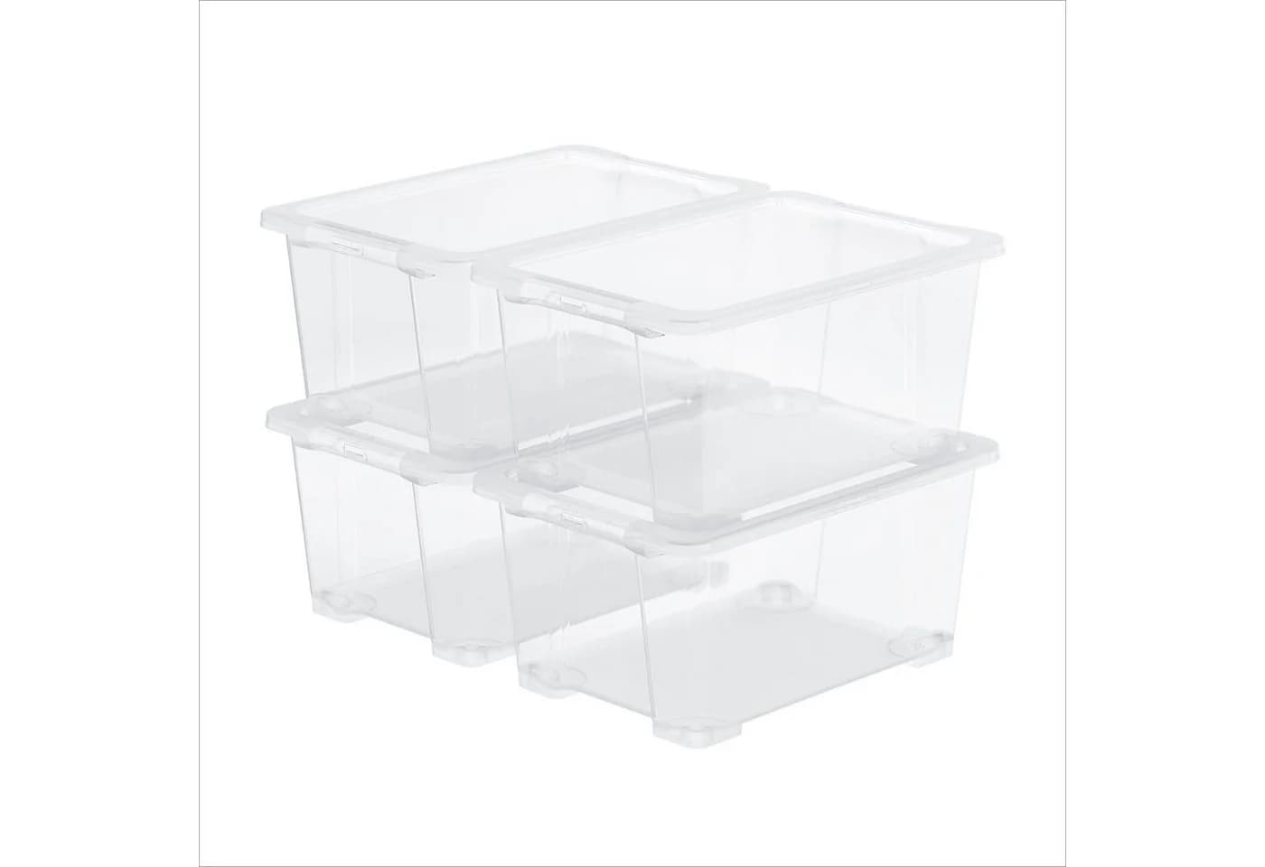 ROTHO Aufbewahrungsbox 4er-Set CORE BASIC 44L transparent stapelbar - Bild 2