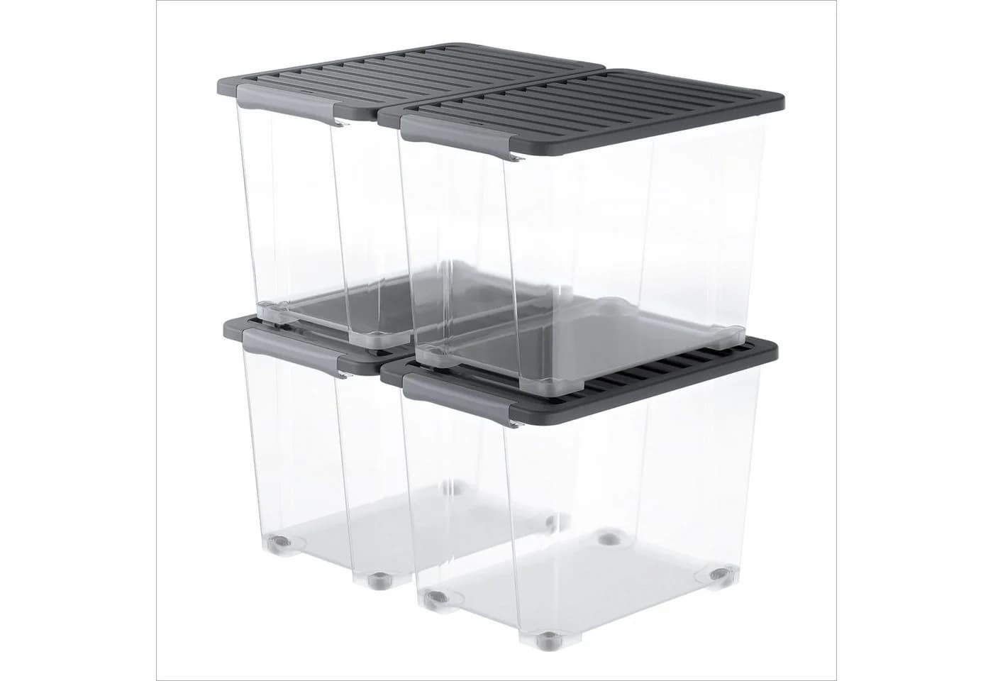 ROTHO CORE Plus Aufbewahrungsbox 4er-Set 65L mit Rollen - Bild 2