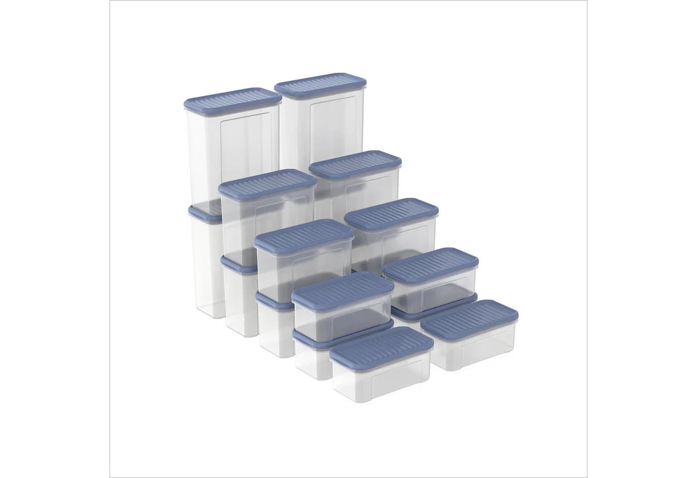 ROTHO Frischhaltedosen Set 18-teilig DOMINO luftdicht Kunststoff blau - Bild 2