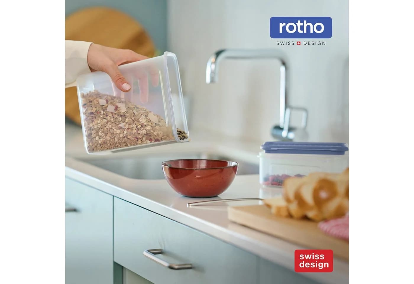 ROTHO Frischhaltedosen Set 18-teilig DOMINO luftdicht Kunststoff blau - Bild 4