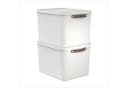 ROTHO Aufbewahrungsbox 2er-Set Weiß 55L Stapelbar Bild 2