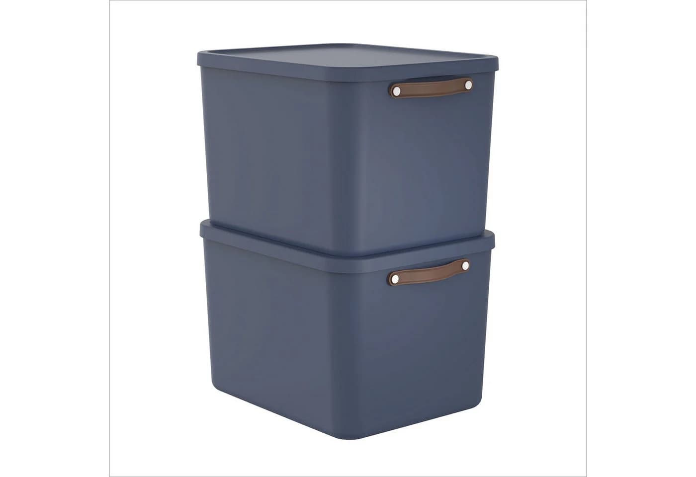 ROTHO Aufbewahrungsbox 55L - 2er Set Kunststoff Ordnungsbox - Bild 2