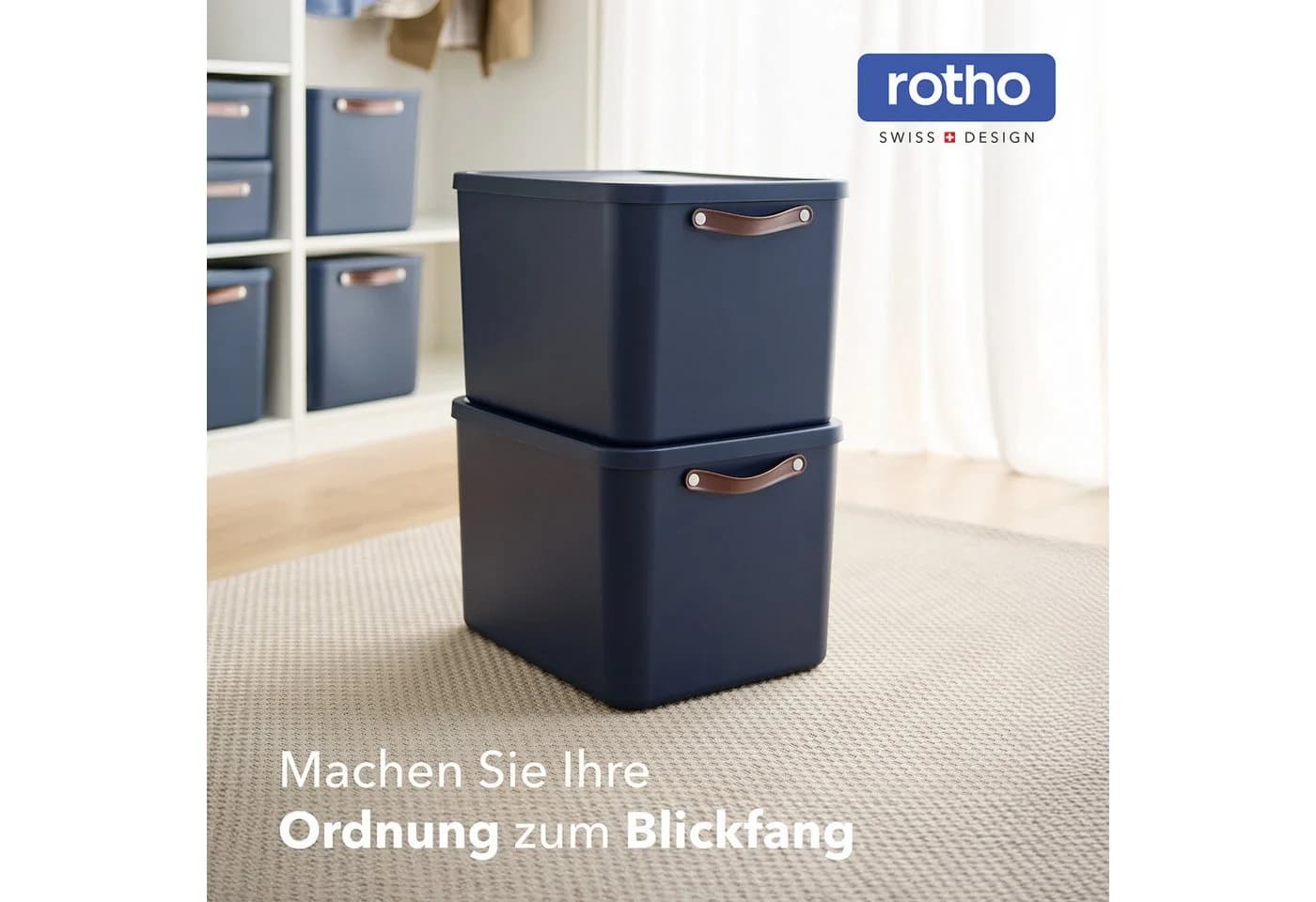 ROTHO Aufbewahrungsbox 55L - 2er Set Kunststoff Ordnungsbox - Bild 3