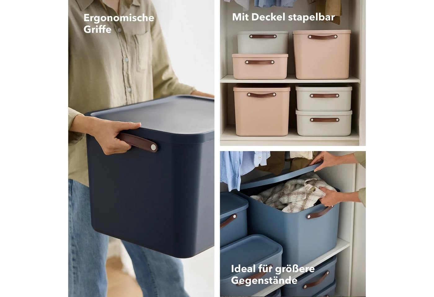 ROTHO Aufbewahrungsbox 55L - 2er Set Kunststoff Ordnungsbox - Bild 5