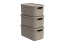 ROTHO Stapelbox 3er-Set Braun Kunststoff ALBULA LIGHT Bild 2