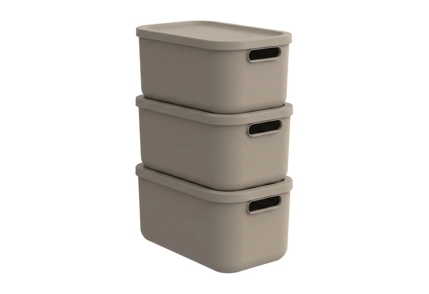 ROTHO Stapelbox 3er-Set Braun Kunststoff ALBULA LIGHT - Bild 2