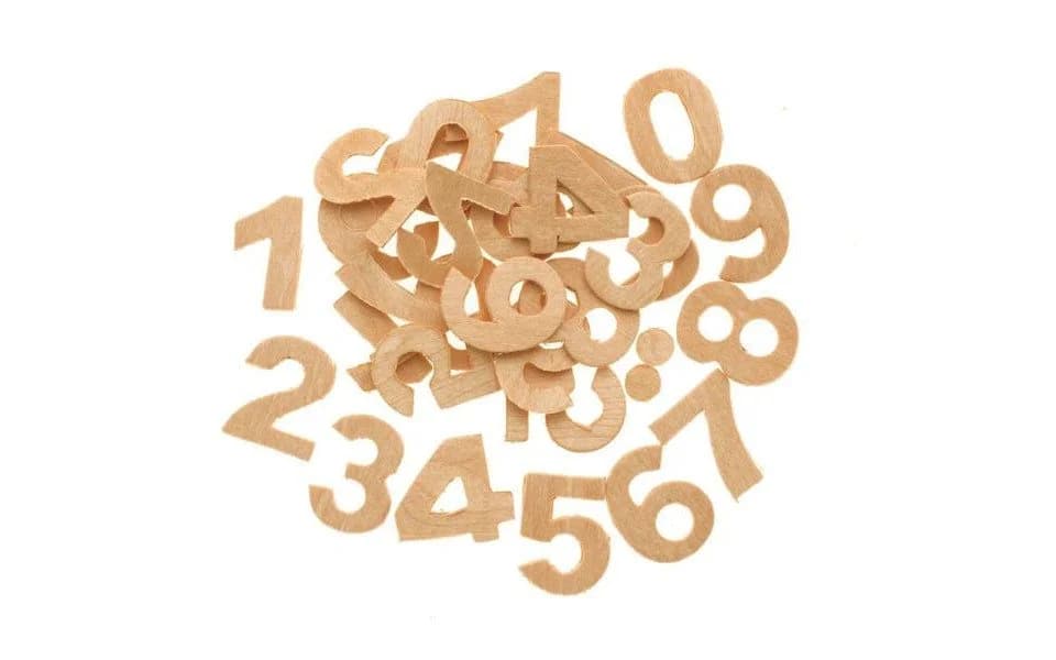 Glorex Holz-Zahlen Set 30 Stück Natur Basteln