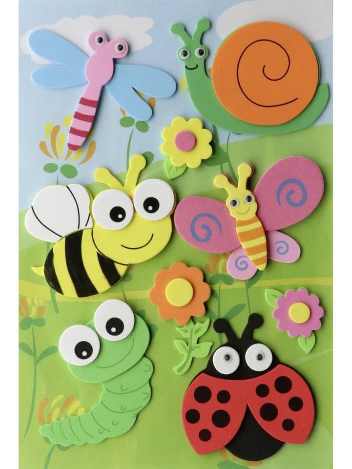 Glorex Moosgummi 3D Gartentiere 7,5 x 5 cm