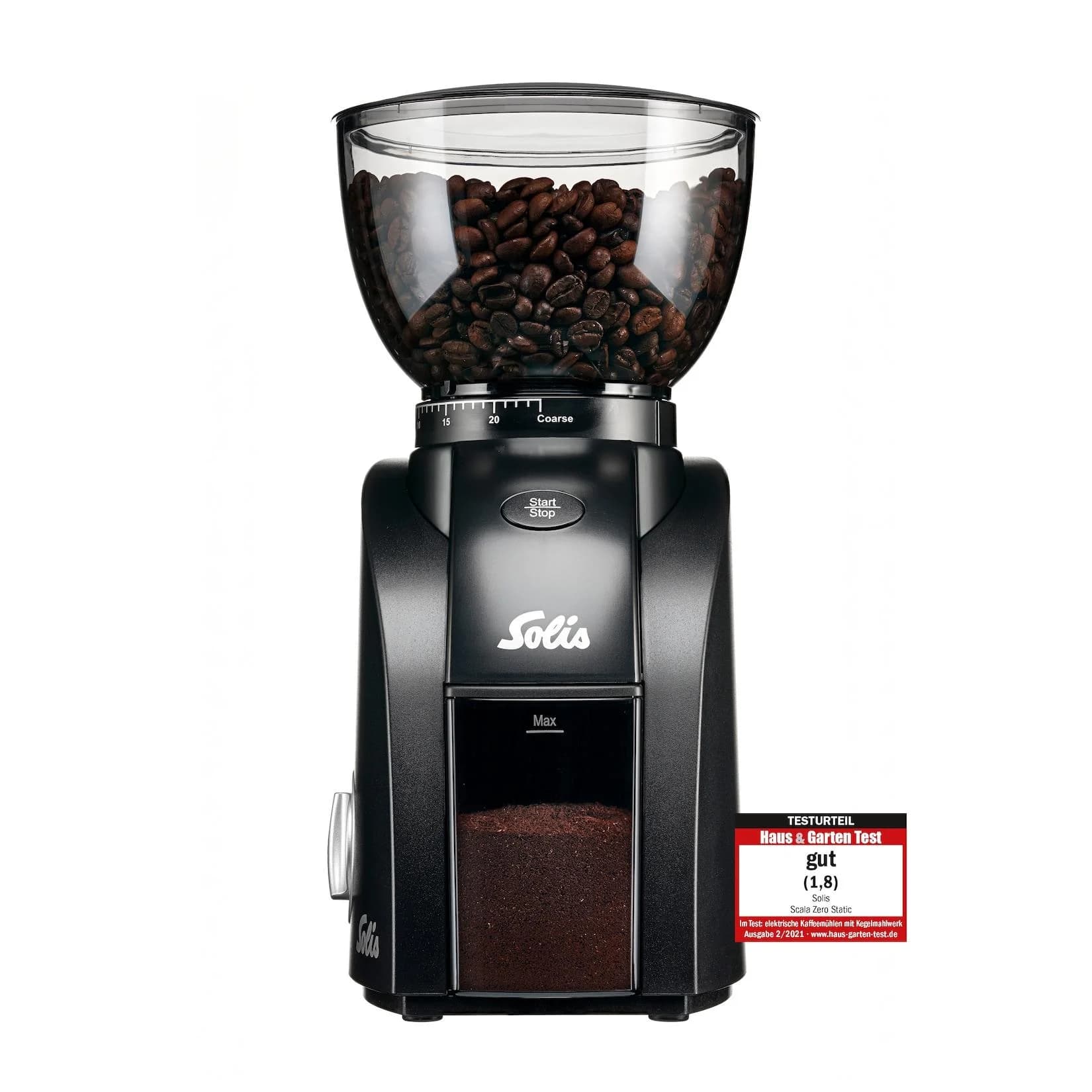 Solis Scala Zero Static Kaffeemühle Schwarz Kegelmahlwerk