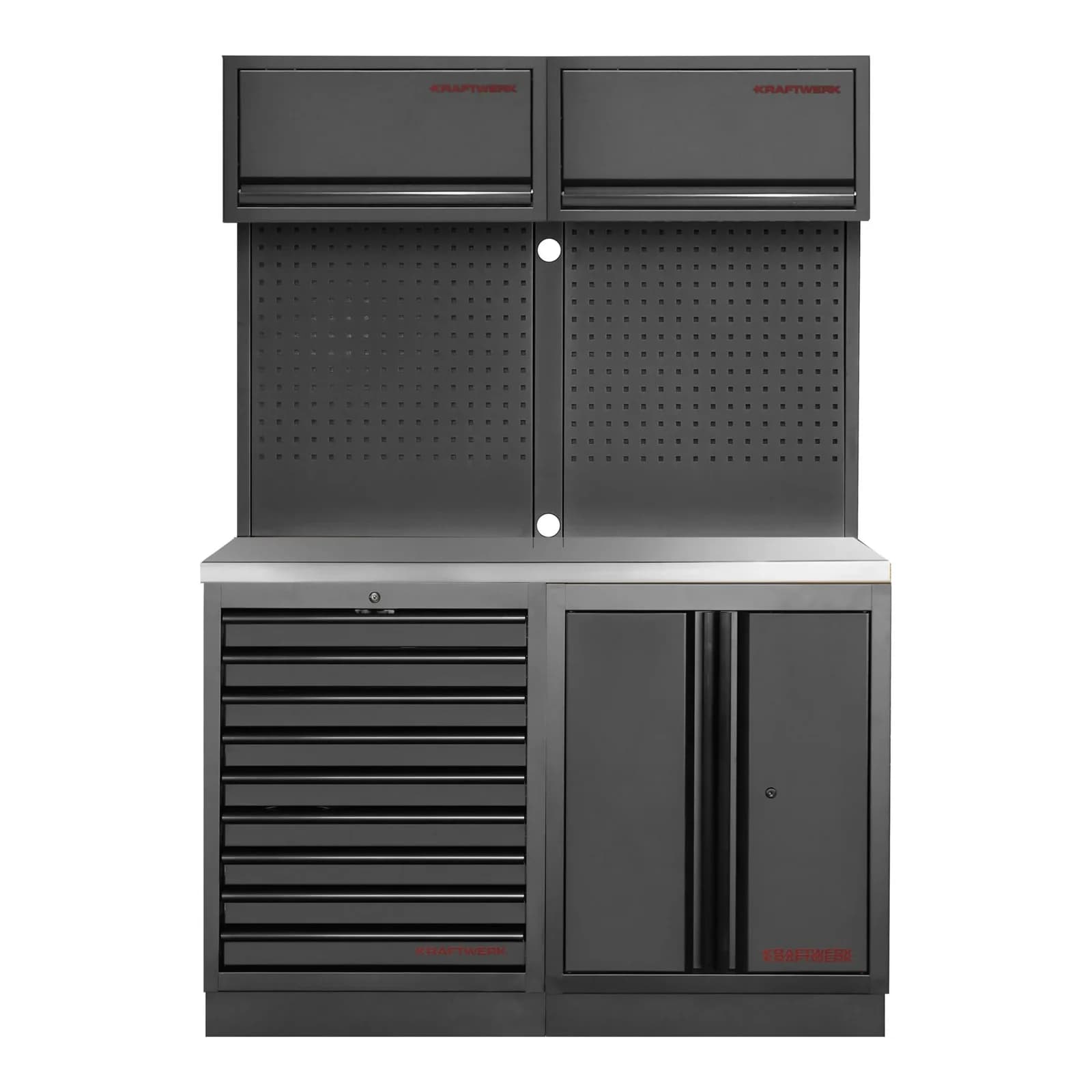 Kraftwerk Mobilio 2er Kombi Oberschrank Edelstahl Schwarz