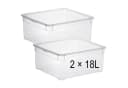 ROTHO Stapelbox Clear 18 l Transparent Stapelbar Aufbewahrungsbox 2 St Bild 2