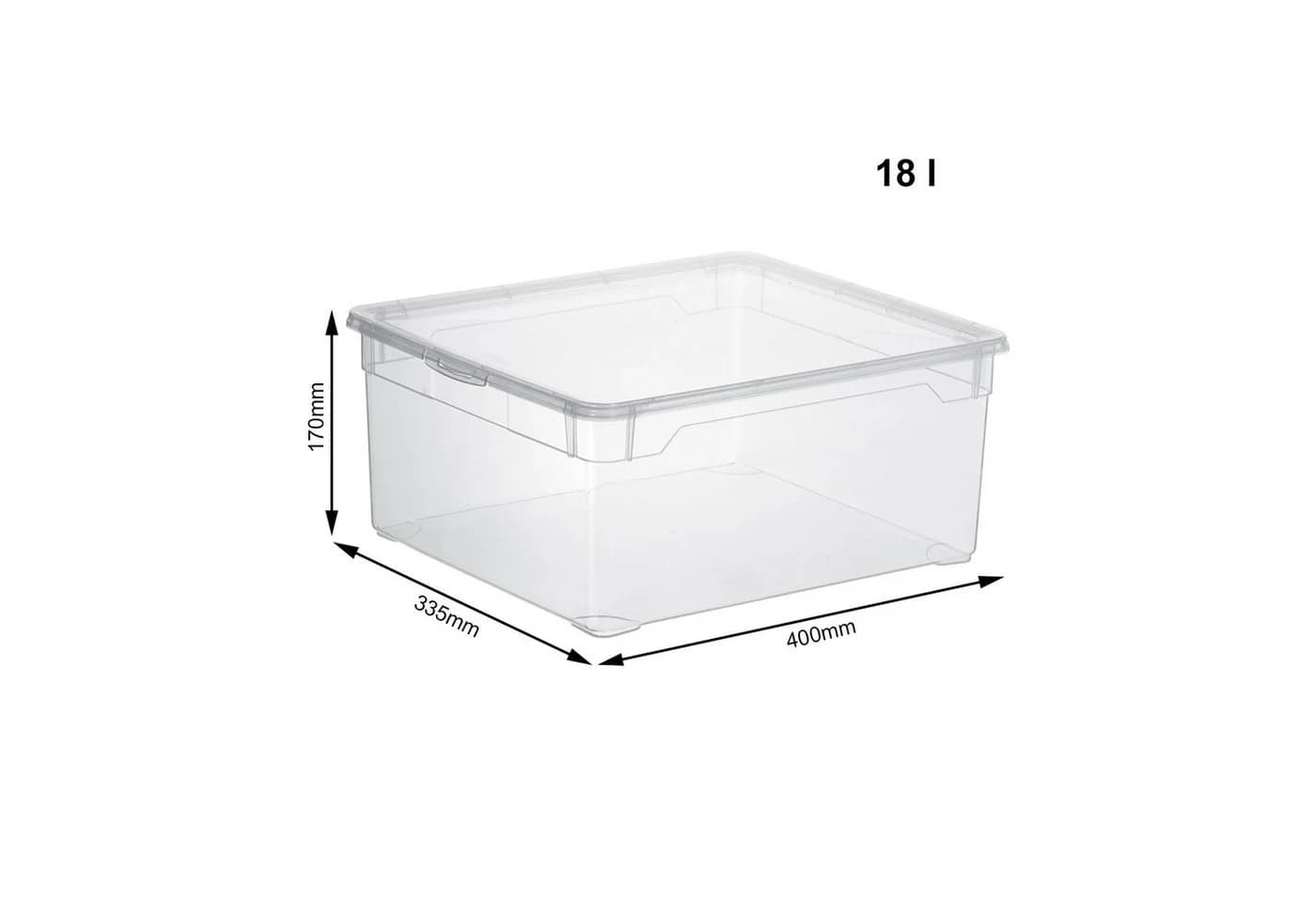 ROTHO Stapelbox Clear 18 l Transparent Stapelbar Aufbewahrungsbox 2 St - Bild 5