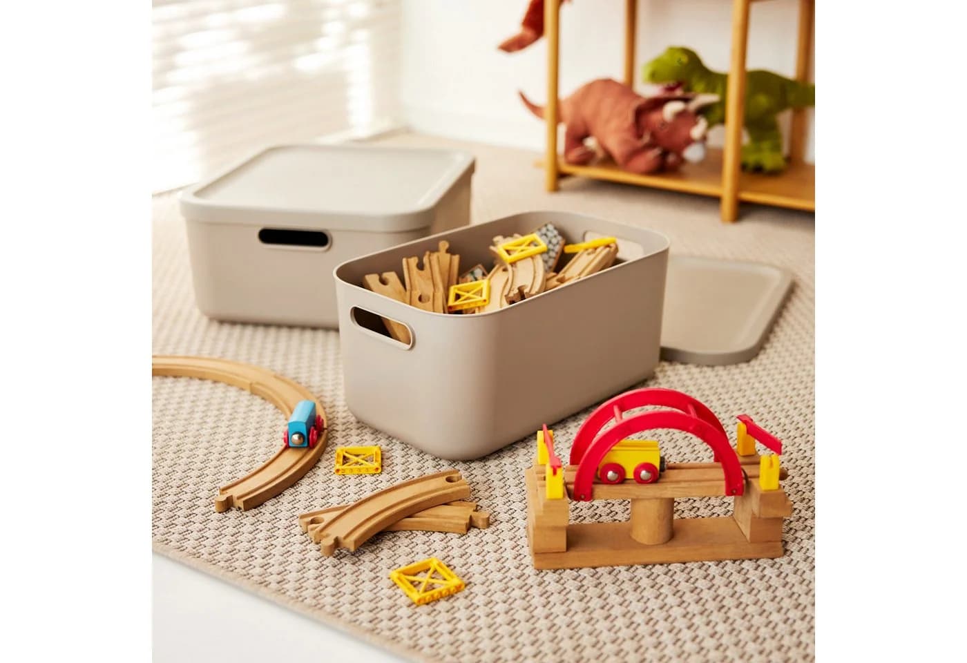 ROTHO Stapelbox 4er-Set Braun Kunststoff Aufbewahrungsbox - Bild 5